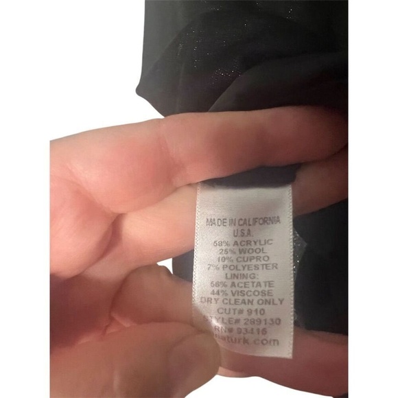 Trina Turk Women's Black Sparkle Short Dress Size 8 Party Cocktail Wool Blend - Picture 6 of 6